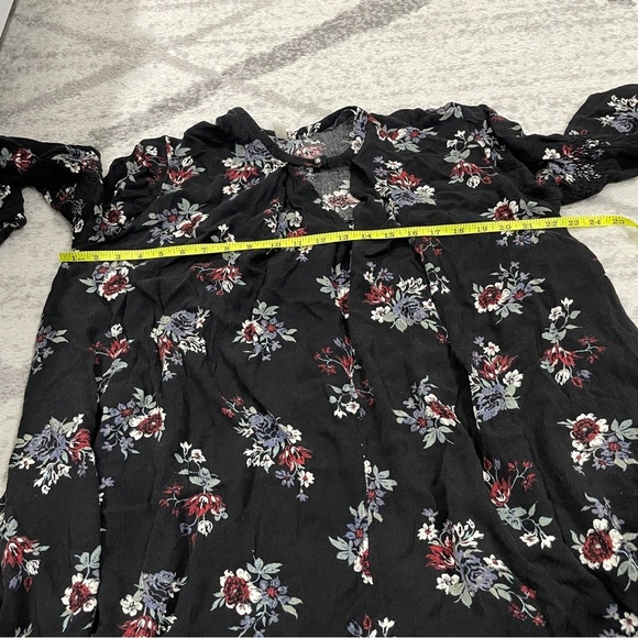 Free People Black Floral Swing Tunic Long SleeveDress - Picture 12 of 13